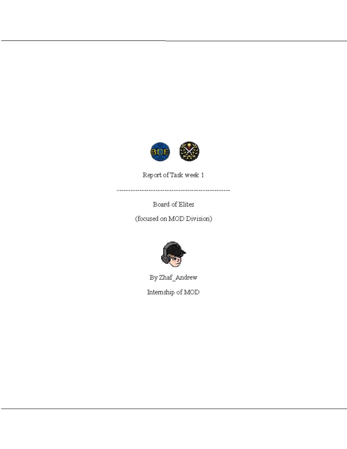MOD Internship Task (week 1) - Zhaf Andrew - Report of Task week 1 ...