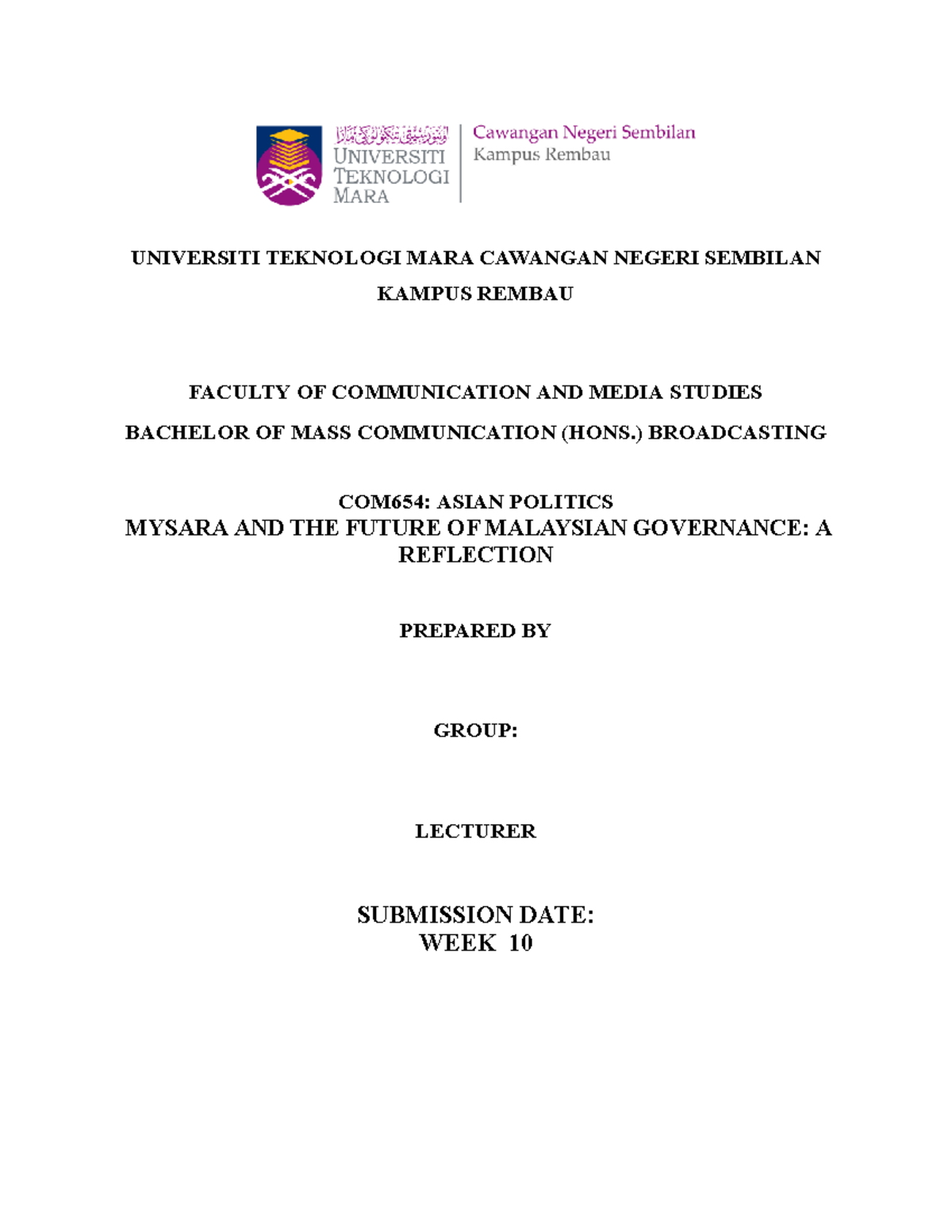 MYSARA AND THE FUTURE OF MALAYSIAN GOVERNANCE: A REFLECTION - Asian ...