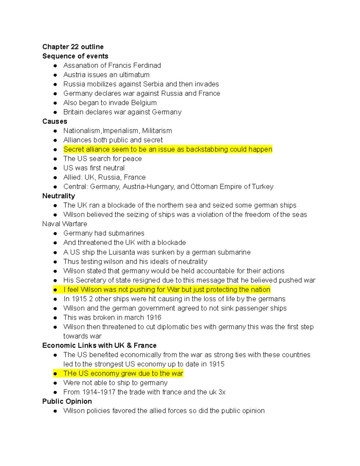 Chapter 22 outline - Chapter 22 outline Sequence of events Assanation ...