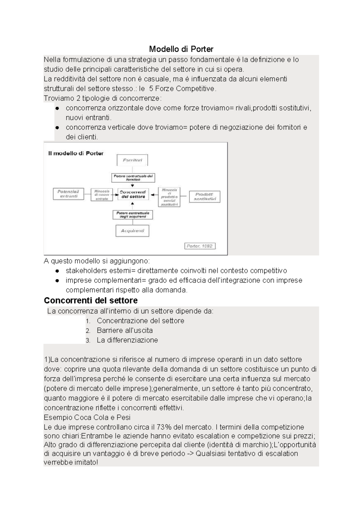 Modello di Porter: Analisi delle 5 Forze Competitive nel Settore - Studocu