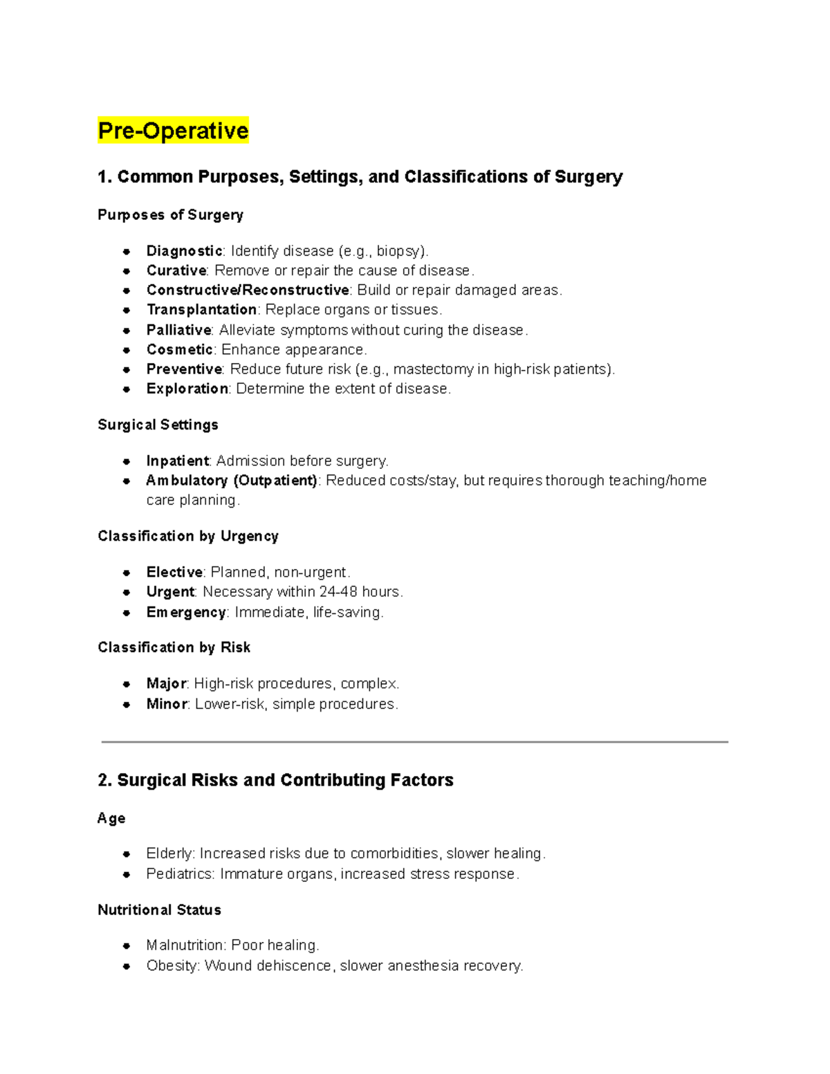 MED SURG Final - study guide for MED SURG I cumulative exam. - Pre ...