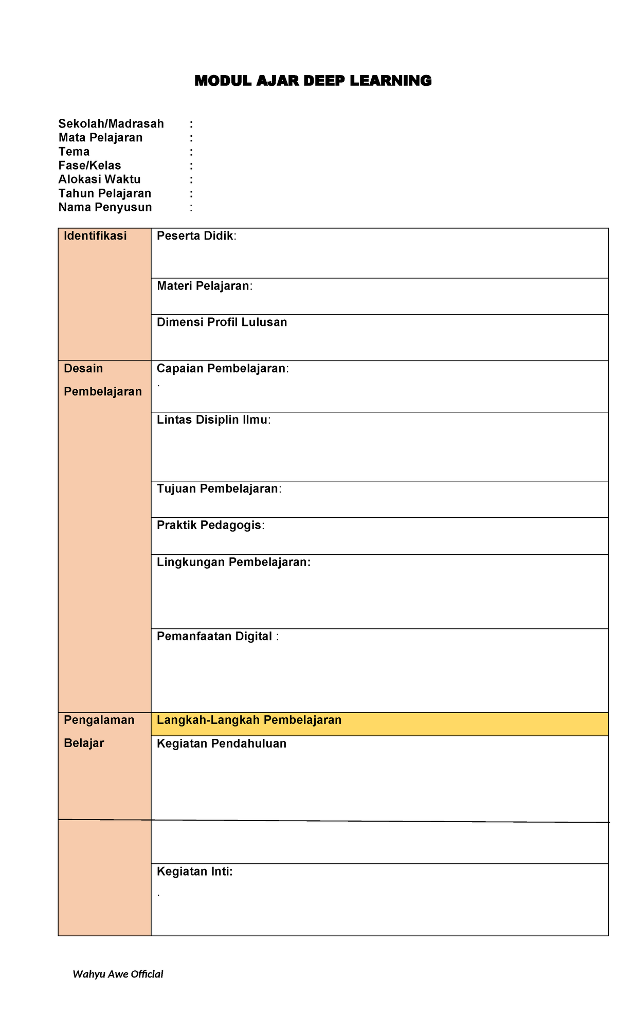 Promp DEEP Learning Kosong - MODUL AJAR DEEP LEARNING Sekolah/Madrasah ...
