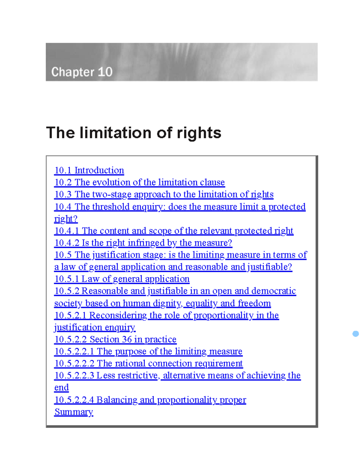 Constitutional LAW 10: The Limitation of Rights Explained - Studocu