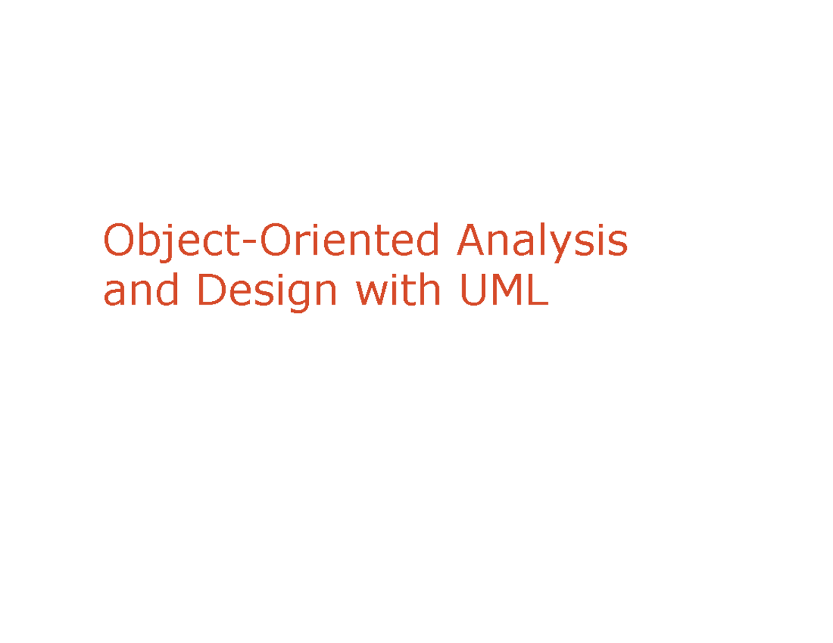 Object-Oriented Design (OOD) Review Notes for CS 101 - Studocu