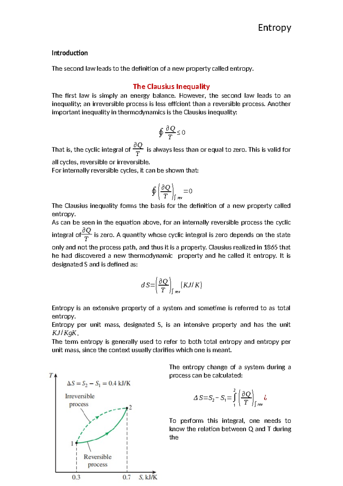 Entropy and the Second Law of Thermodynamics - 5555 - Studocu