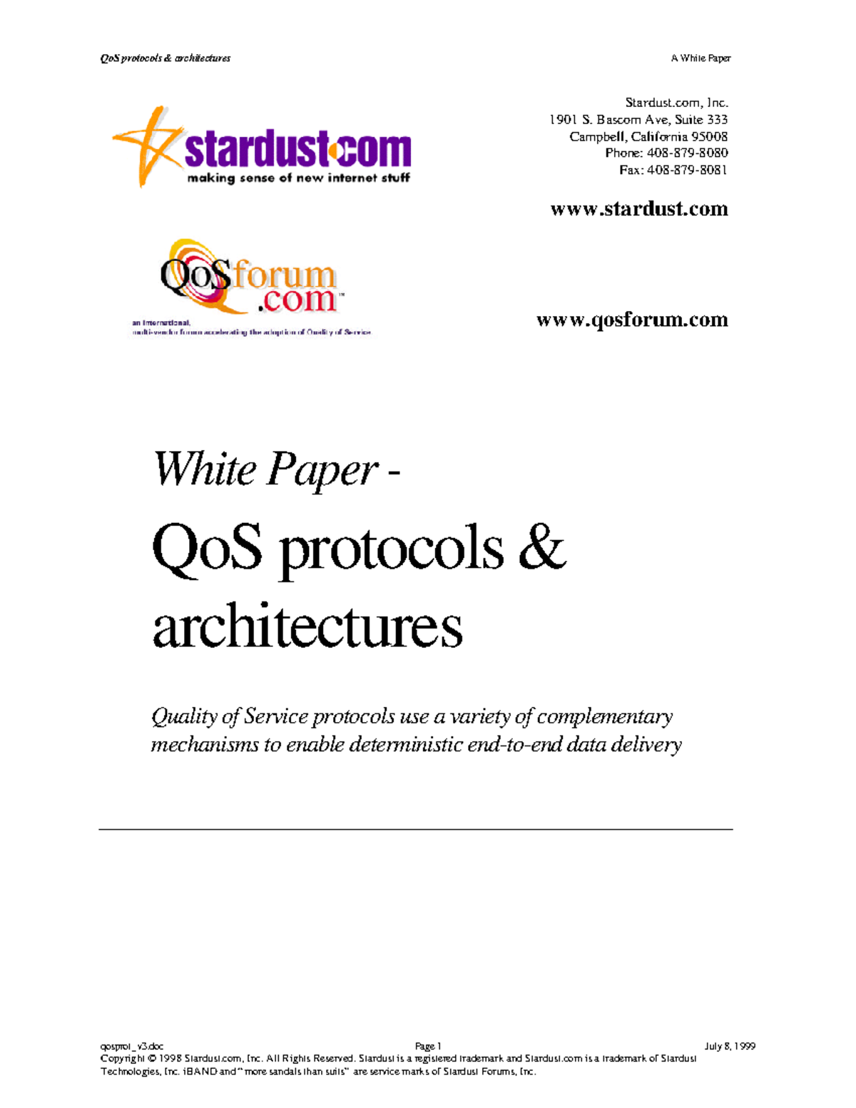 QoS Protocols & Architectures: Insights on Quality of Service - Studocu