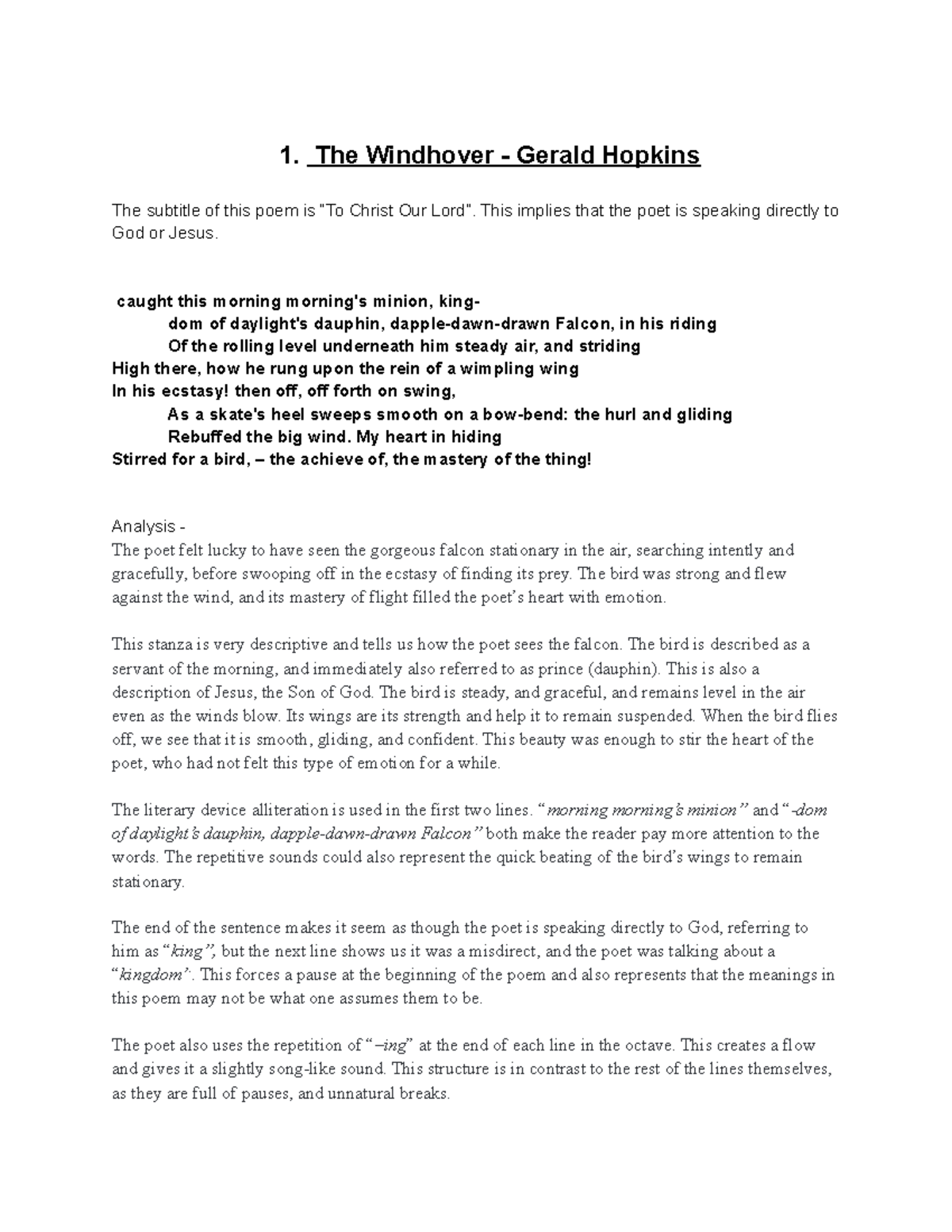 British Literature ESE Study Notes (P) - Poems & Analysis - Studocu