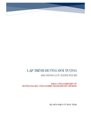 lập trình hướng đối - oop1 - Trường Đại học Công nghiệp Thành phố Hồ ...