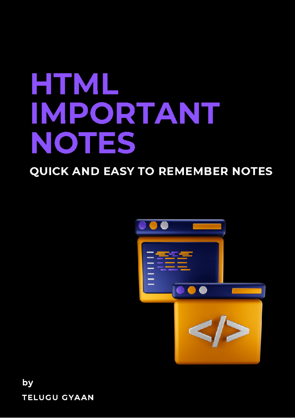 HTML-Notes - html - by TELUGU GYAAN HTML IMPORTANT NOTES QUICK AND EASY ...