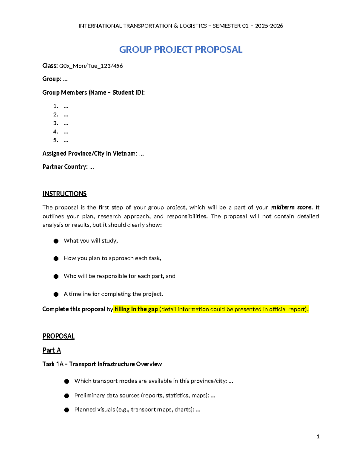 ITL S2 2526 Midterm Group Project Proposal Template - Studocu