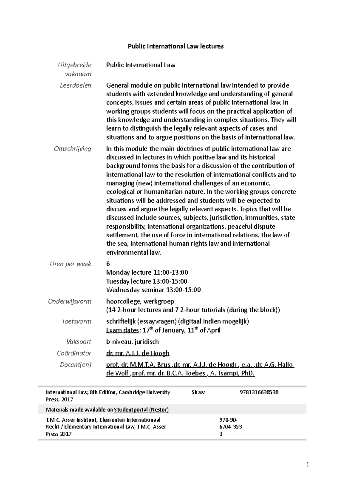 Public International Law (PIL) Lecture & Seminar Notes Summary ...