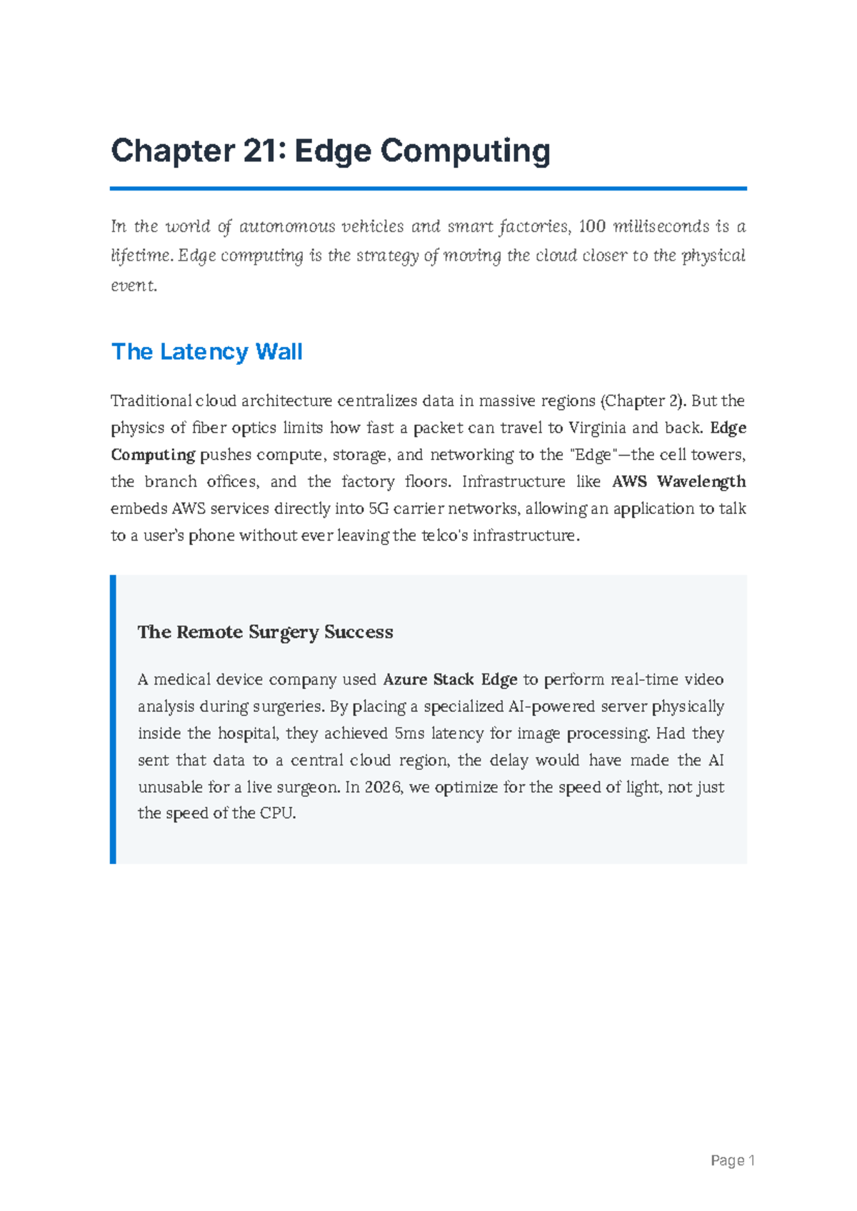 Chapter 21: Edge Computing & AWS Wavelength in Smart Tech - Studocu