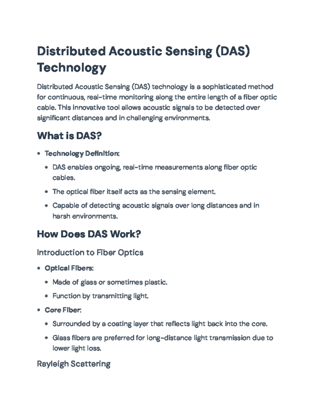 Distributed Acoustic Sensing (DAS) Technology Overview and Applications ...