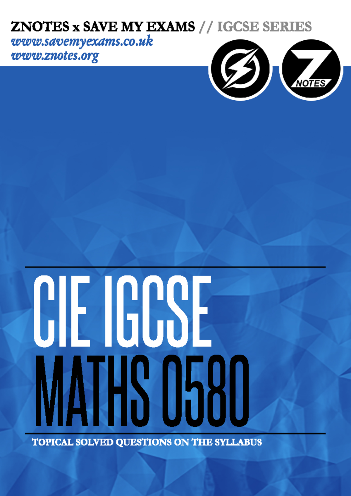 CIE IGCSE Maths Model Answers and Notes for Exam Preparation - Studocu