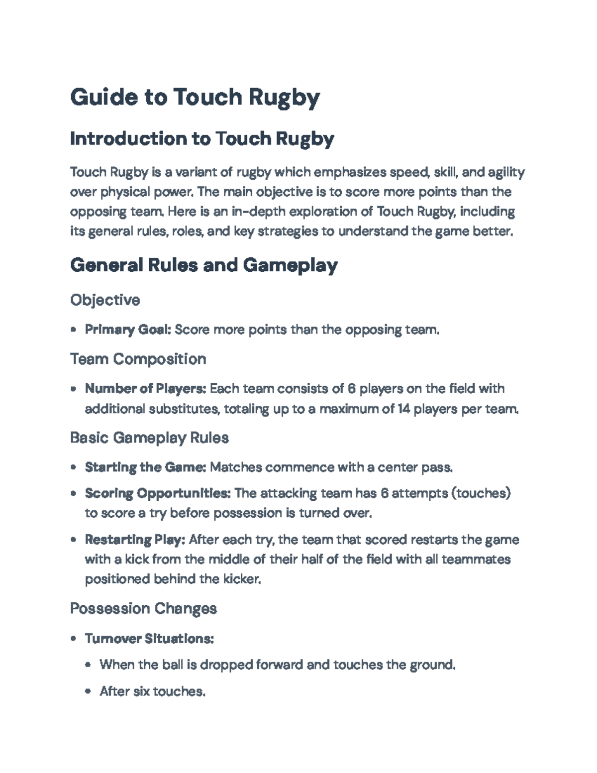 Touch Rugby: Comprehensive Guide to Rules and Strategies - Guide to ...