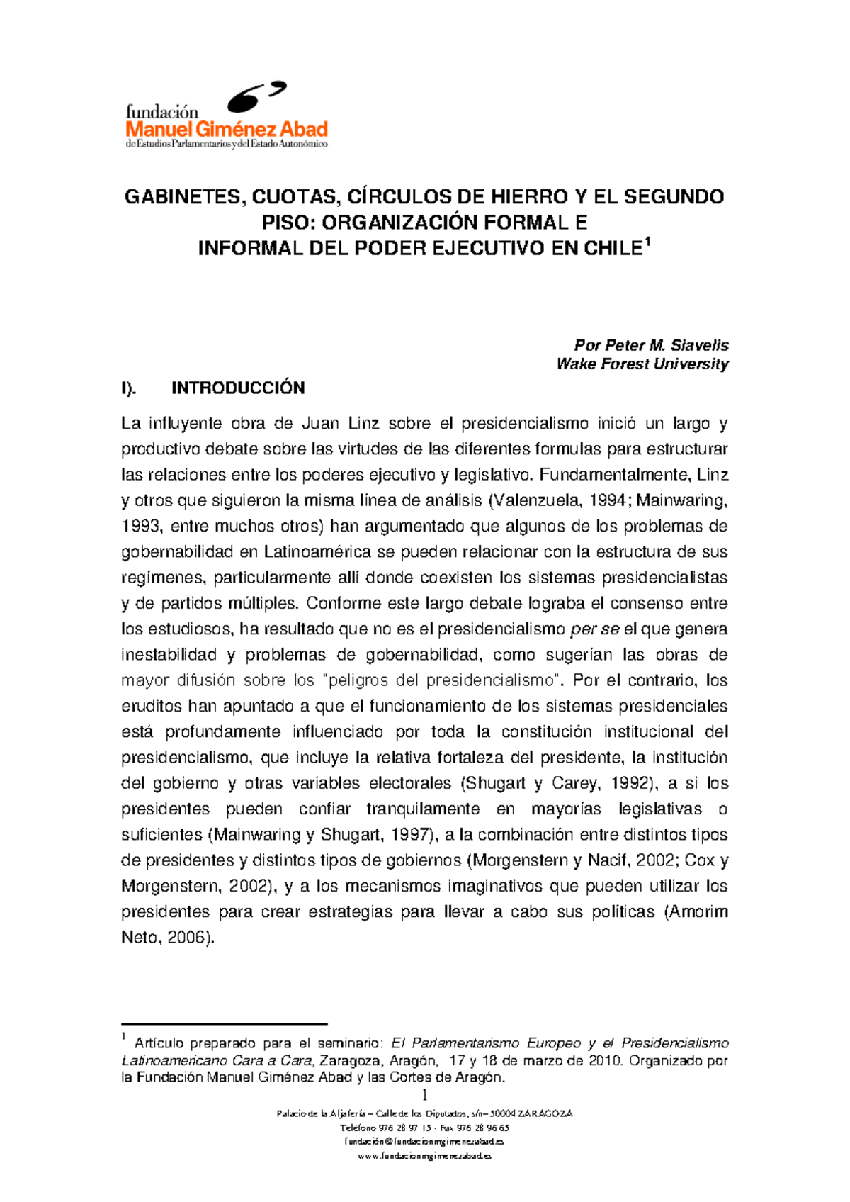 Análisis del Cuoteo en la Transición Democrática de Chile (1990-2010 ...