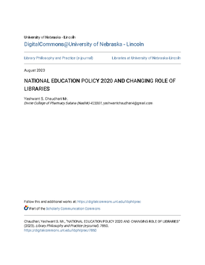 NEP 2020: Transforming Education and Libraries' Role in India - Studocu