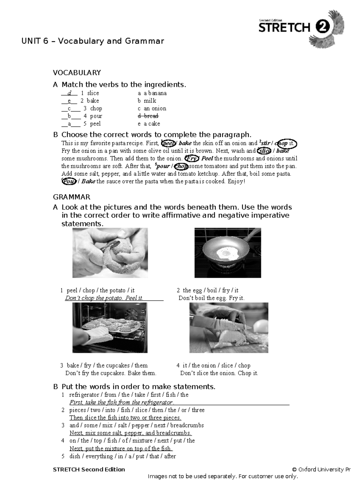 Worksheet 6: Vocabulary & Grammar Exercises - Book 2 - Studocu