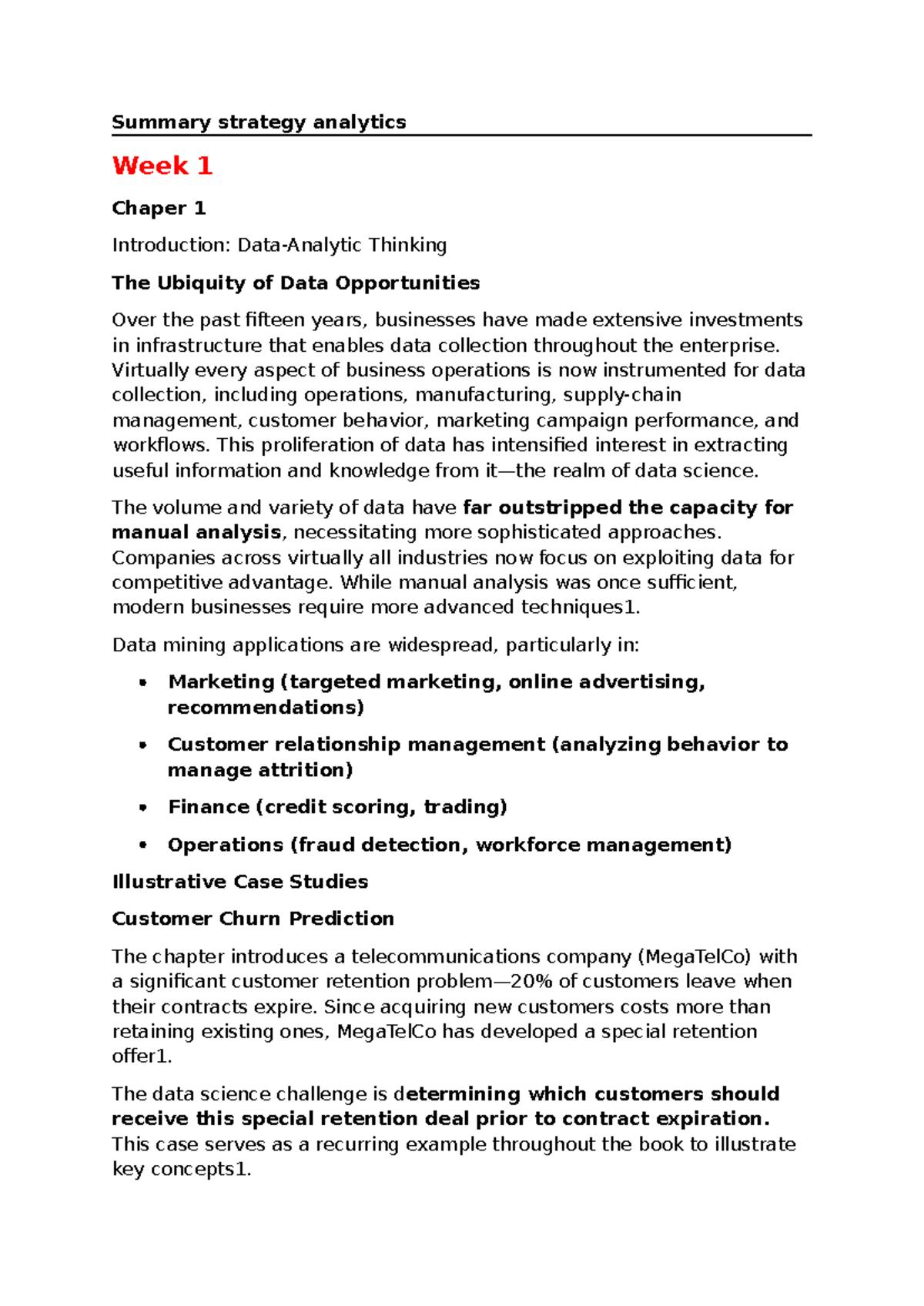 Data Science Analytics Summary - Intro & Predictive Modeling Insights ...