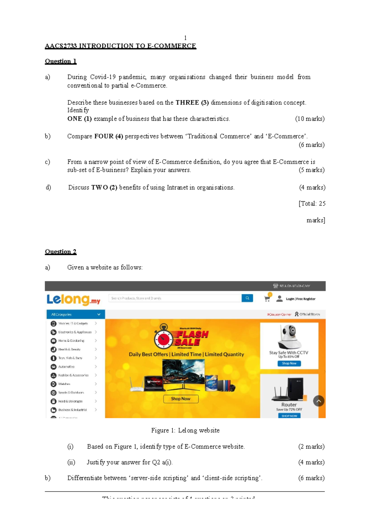 AACS2733 Final Exam Question Paper on E-Commerce Concepts and Practices ...
