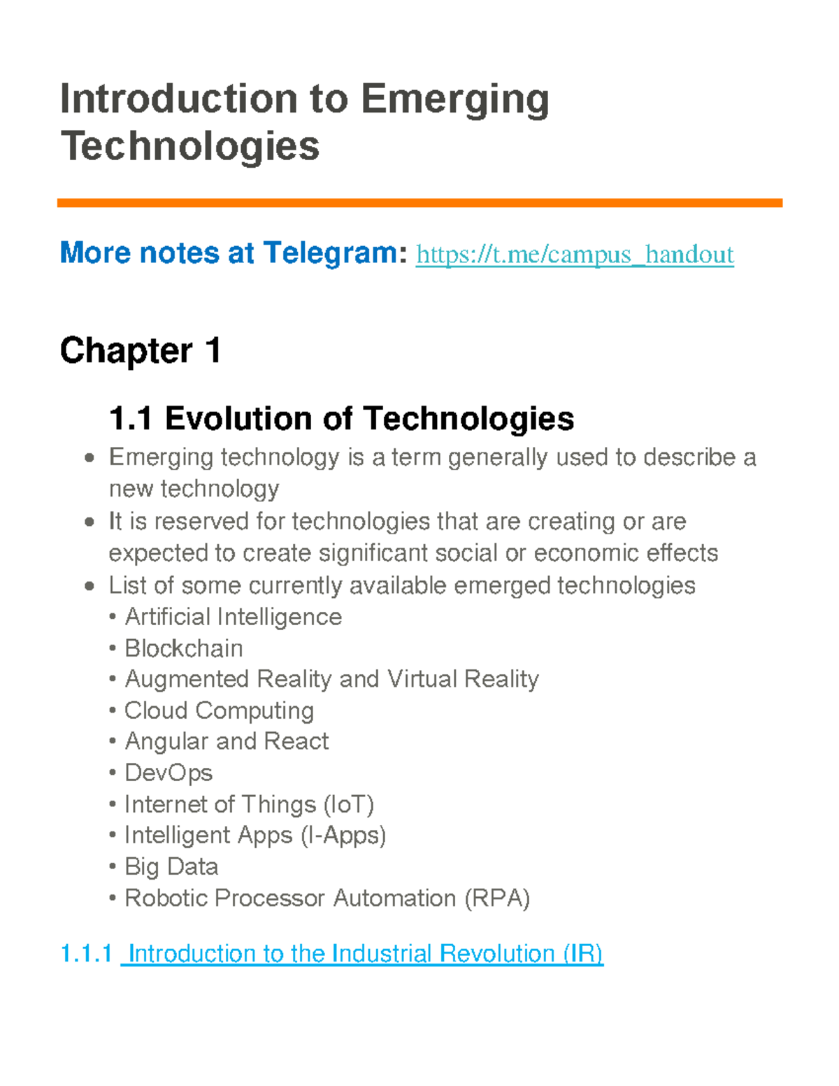 Chap 1 Emerging Tech Q&A - Lecture Notes 2 Review - Studocu