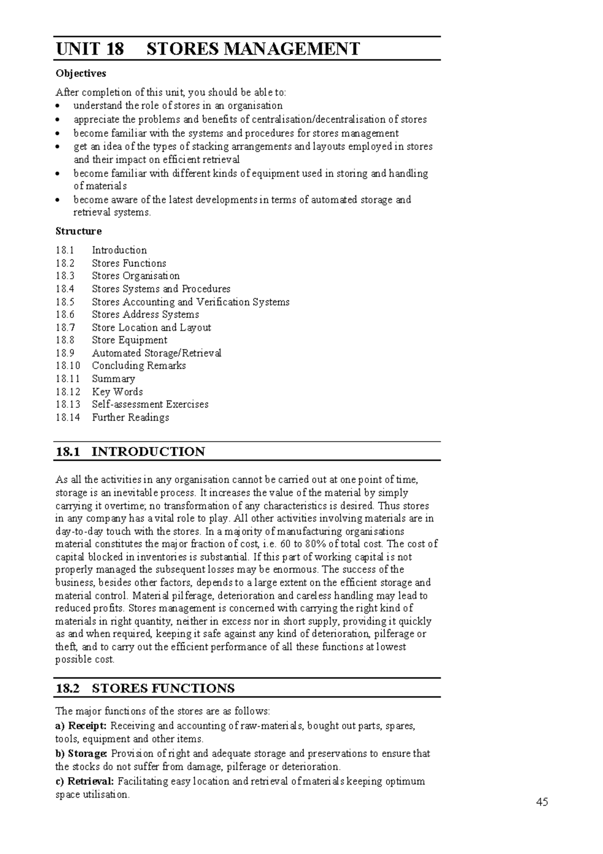 Unit 18: Comprehensive Guide to Stores Management Techniques - Studocu