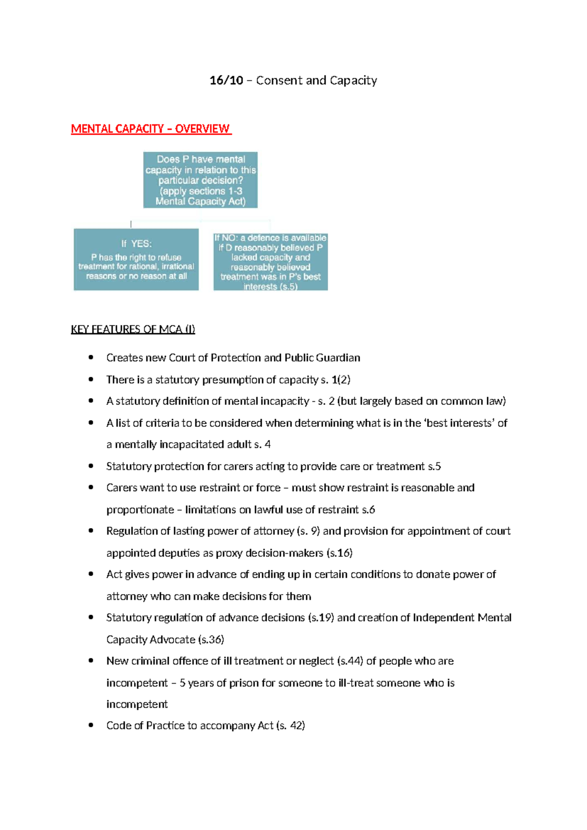 MCA Overview: Key Features and Principles of Mental Capacity Act (16/10 ...