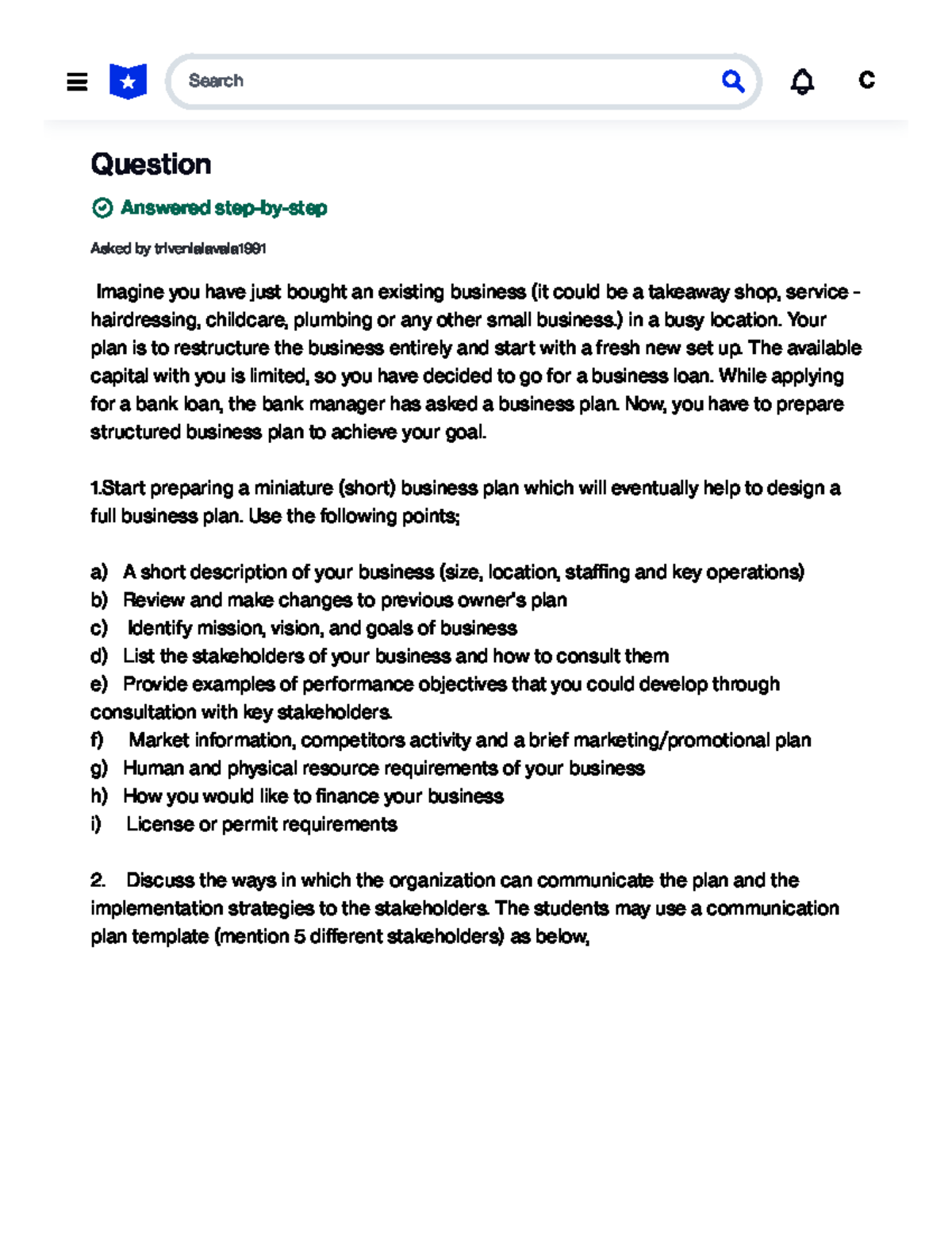 BUS 101: Miniature Business Plan for Restructuring a Small Business ...