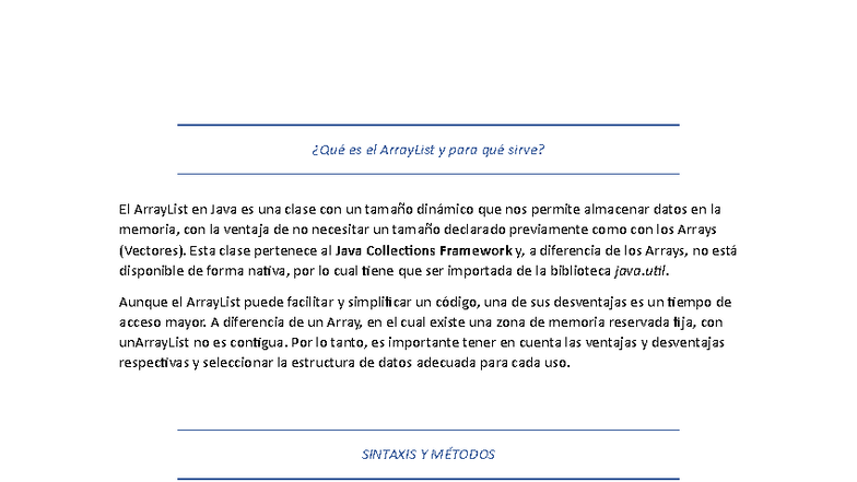 Qué es el ArrayList en Java y su utilidad - Curso de Java - Studocu