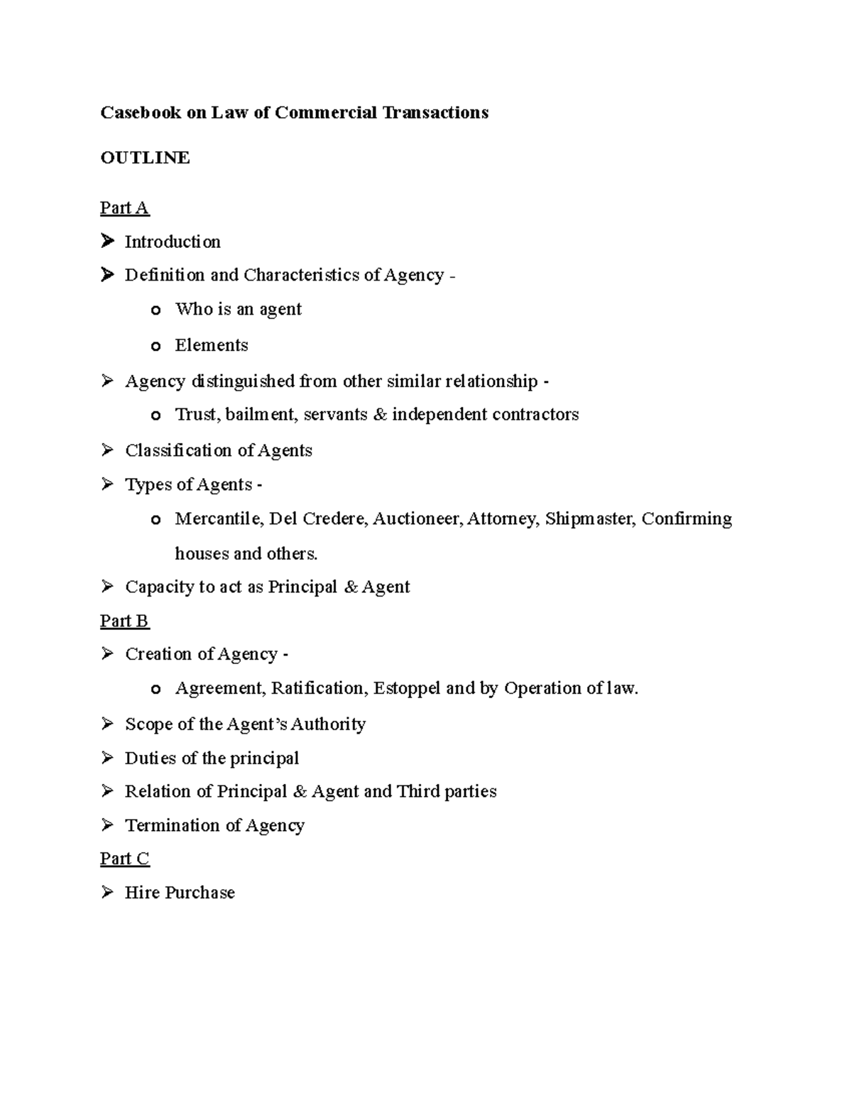 Case Study on Law of Commercial Transactions (CT 101) - Studocu