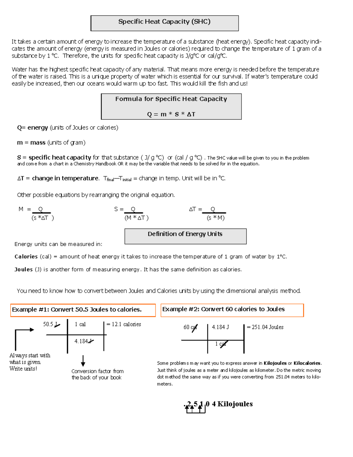 Specific Heat Capacity (SHC): Problem Solving Strategies & Examples ...