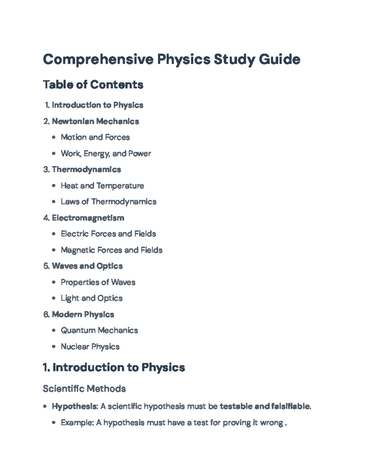 Comprehensive Physics Study Guide: Key Concepts and Formulas ...