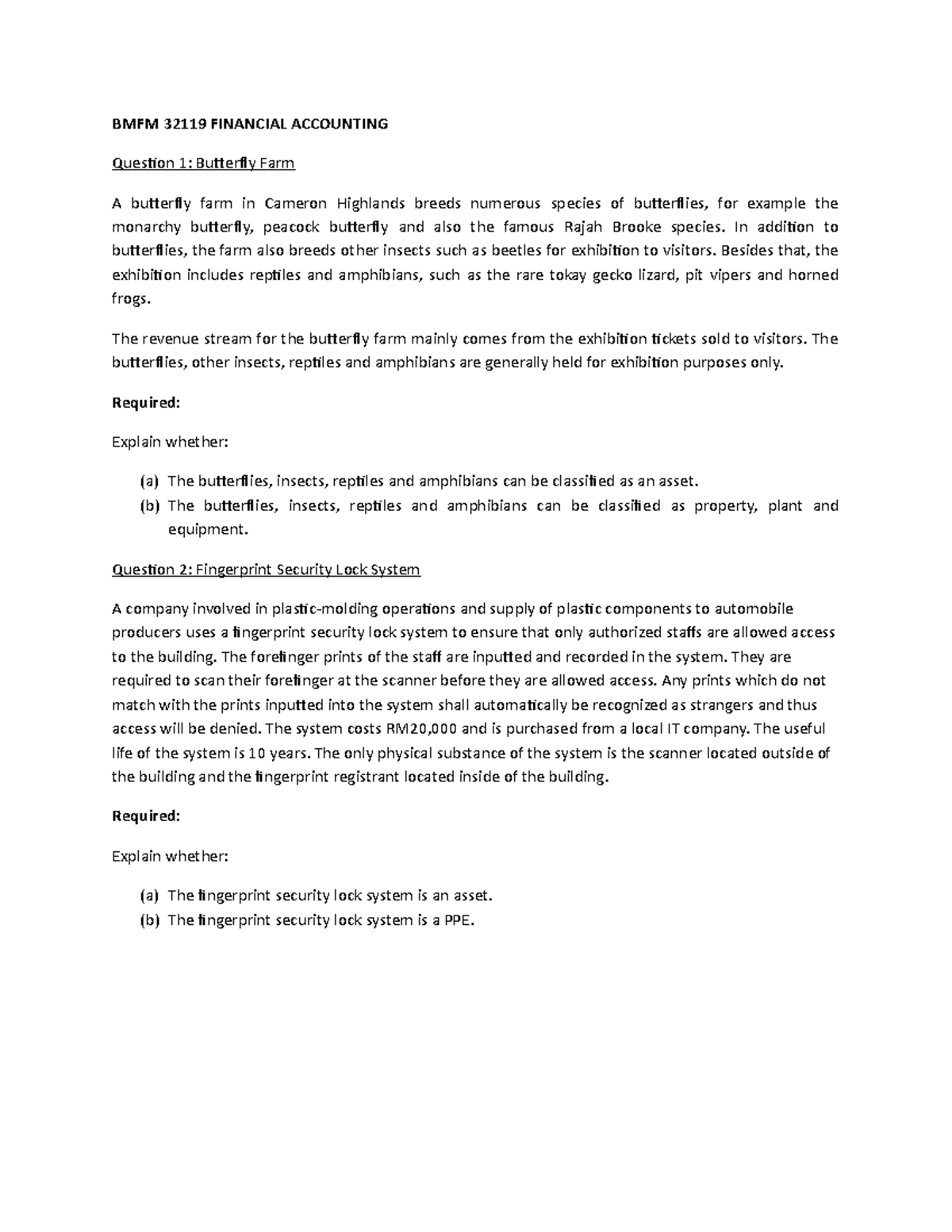 BMFM 32119 Financial Accounting Case Study Exercise 5 Analysis - Studocu