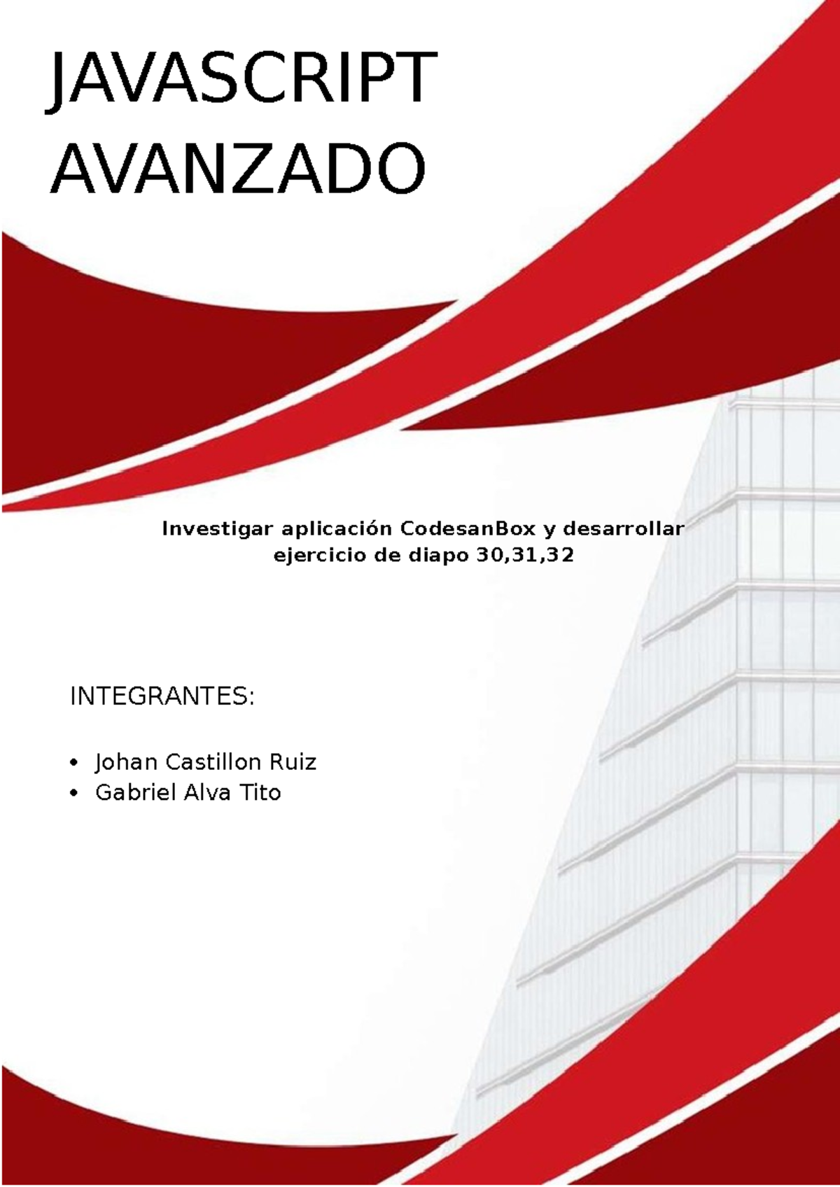 JAVASCRIPT AVANZADO: Investigación y Ejercicio de JS - Studocu