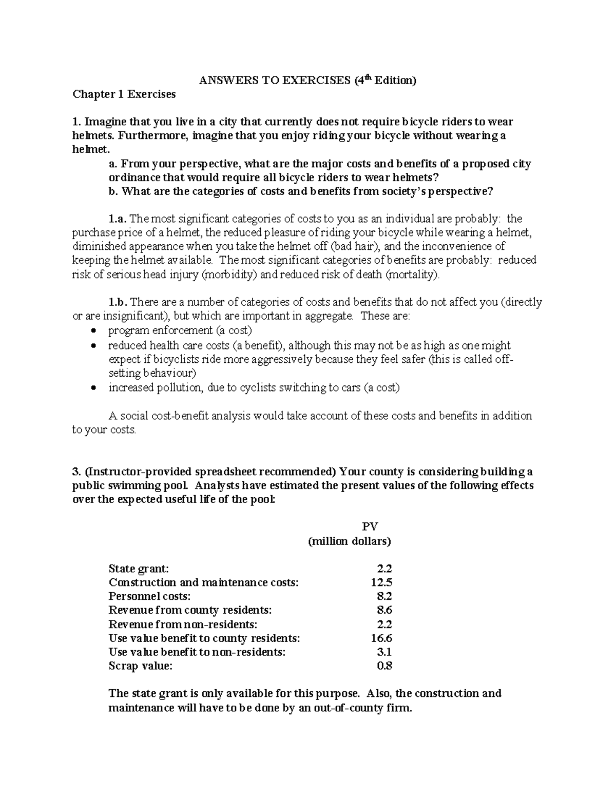 Chapter 1 Exercises Solutions (4th Edition) - Studocu