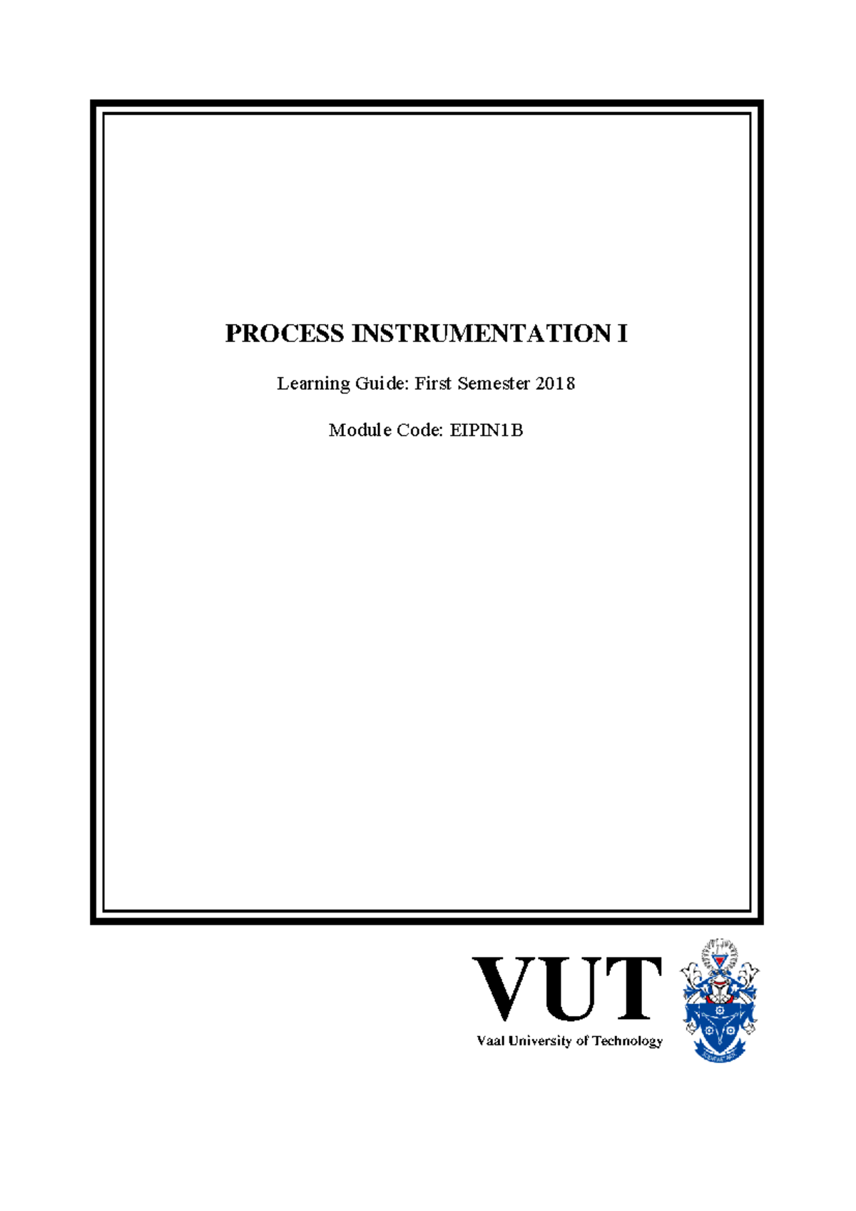 EIPIN1B Process Instrumentation I: Comprehensive Study Notes - Studocu