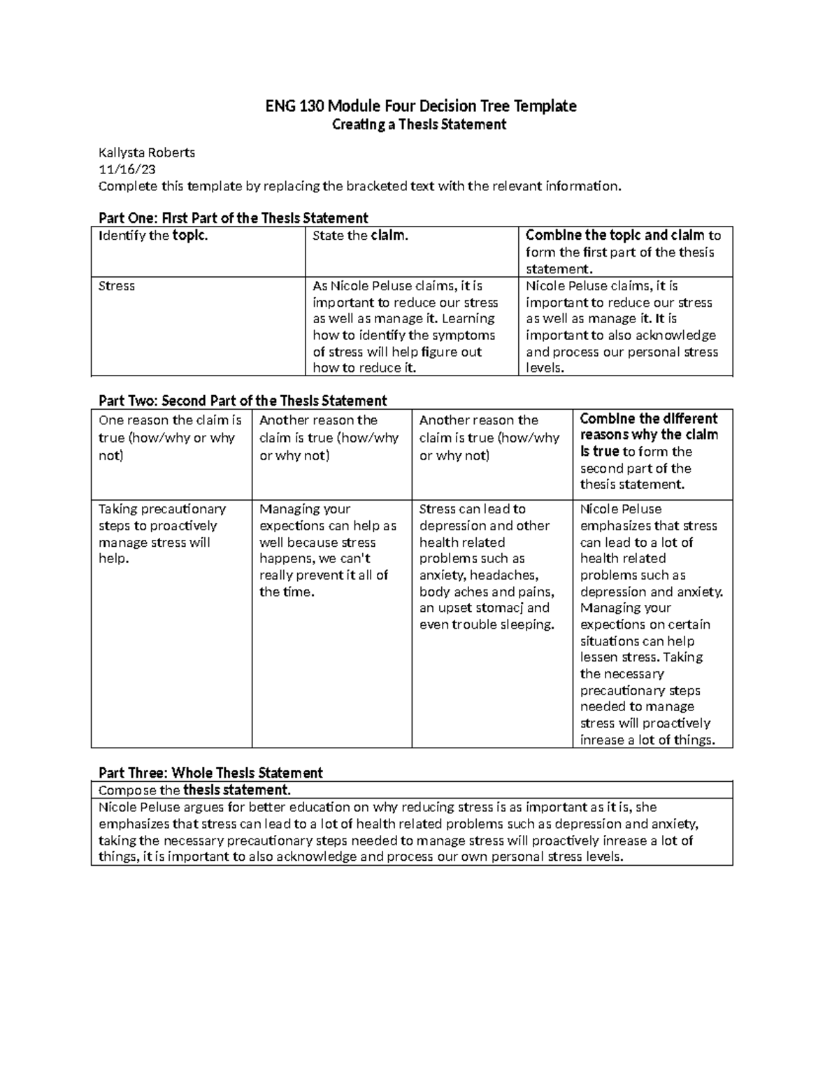 ENG 130 Module Four Decision Tree Template - ENG 130 Module Four ...