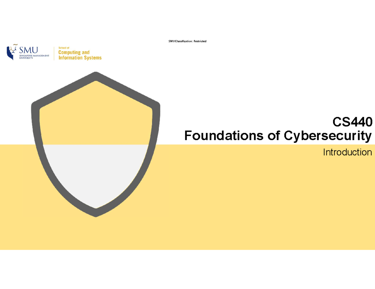 CS440 Foundations of Cybersecurity: Course Overview & Policies - Studocu
