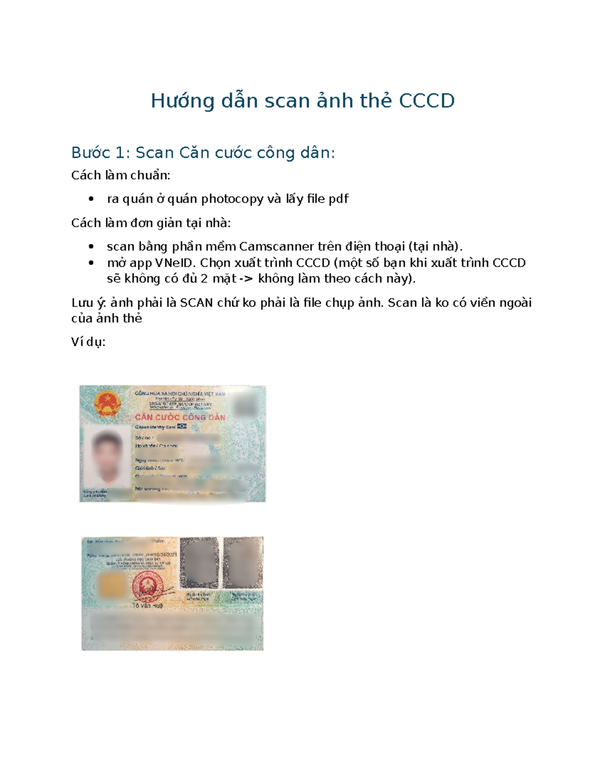 Hướng dẫn scan ảnh thẻ CCCD: Cách làm chuẩn và đơn giản - Studocu