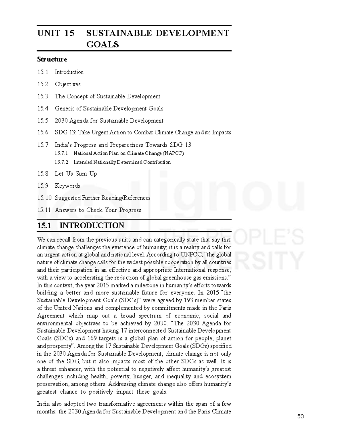 Unit 15: Sustainable Development Goals and Climate Action (SDG 13 ...