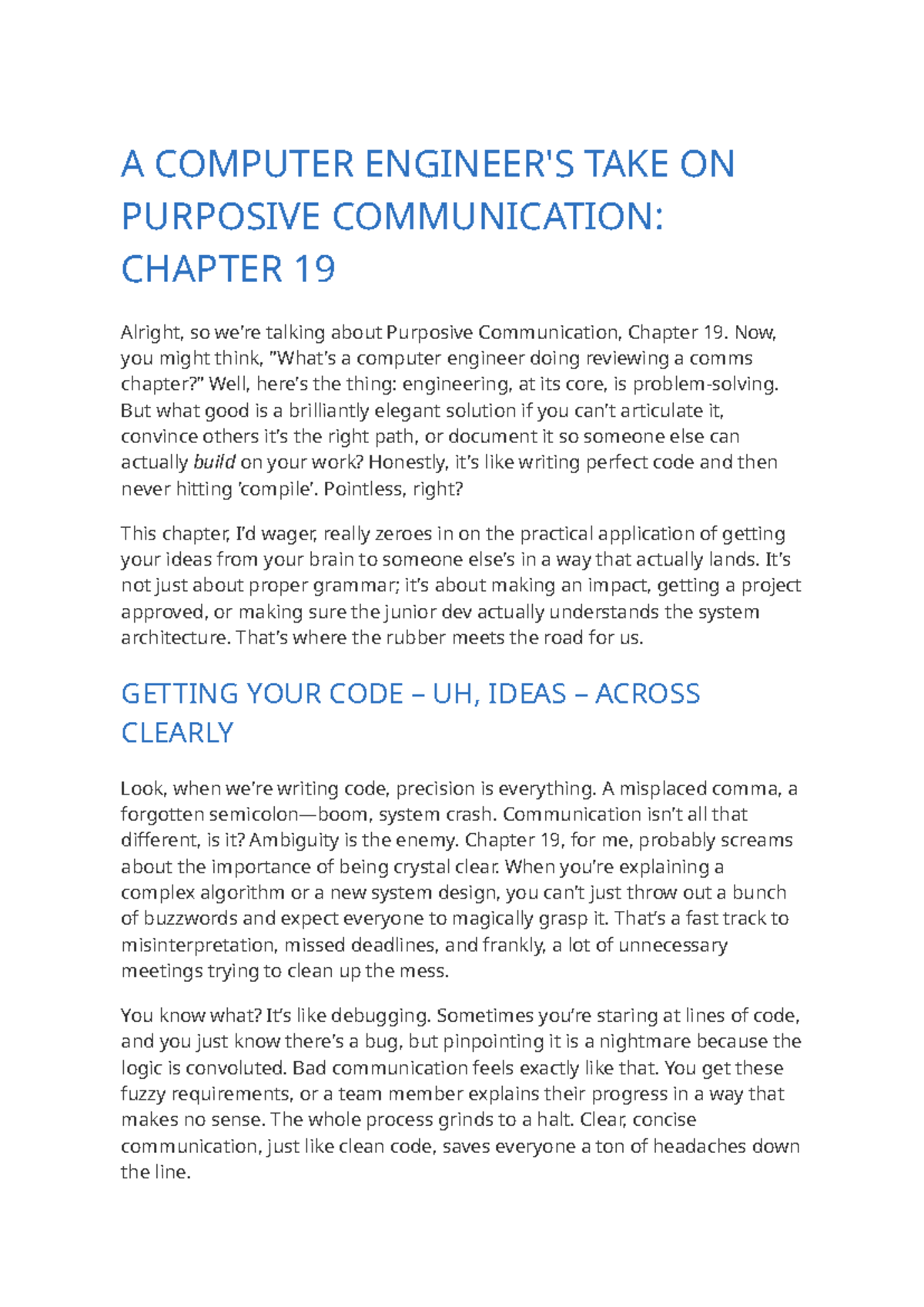 Purposive Communication for CE: Chapter 19 Review Notes - Studocu