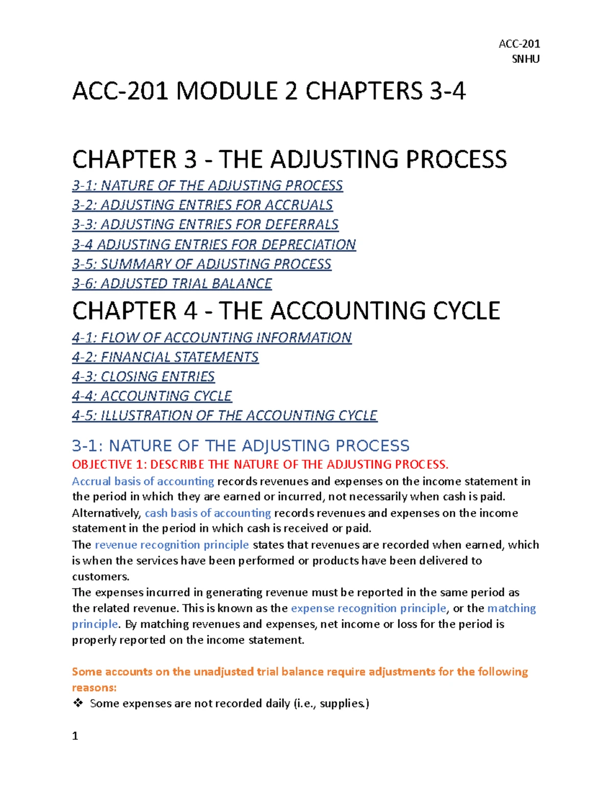 ACC201 Chapter 2 Notes: Understanding Accounts & Trial Balances - Studocu