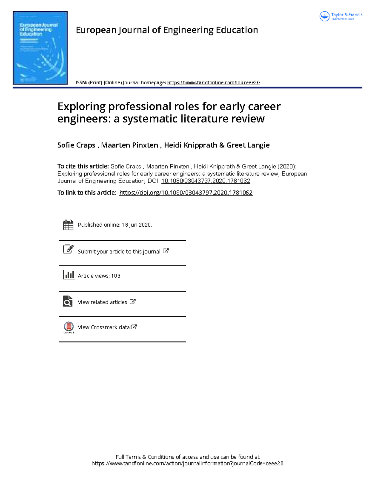 Exploring Professional Roles for Early Career Engineers: A Systematic ...