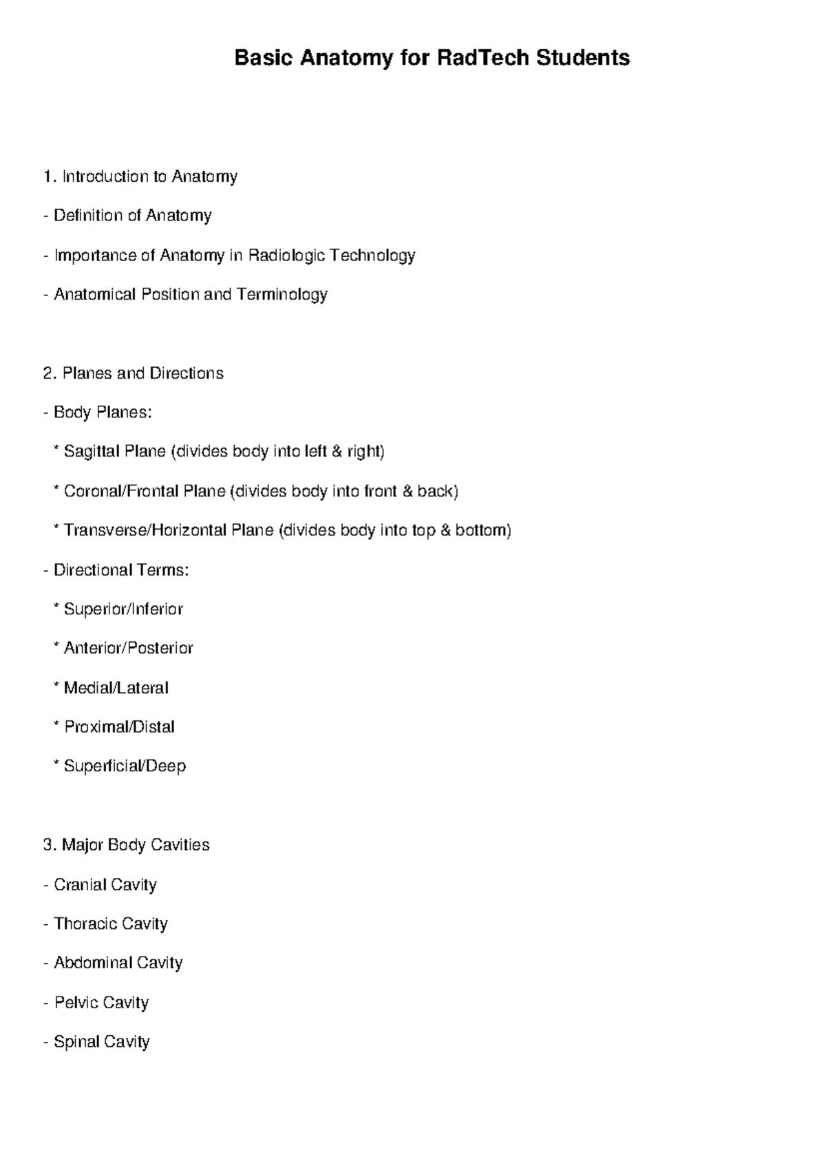 Basic Anatomy Overview for RadTech Students: Key Concepts and Systems ...