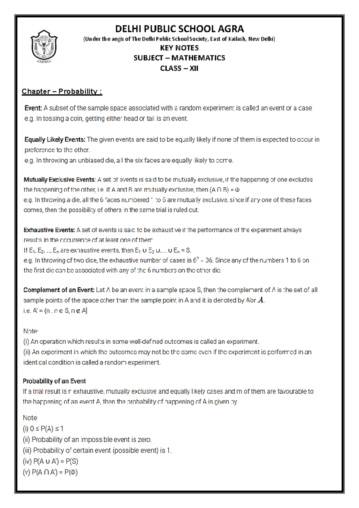 CH-13 - detailed maths notes. - Mathematics: Applications and ...