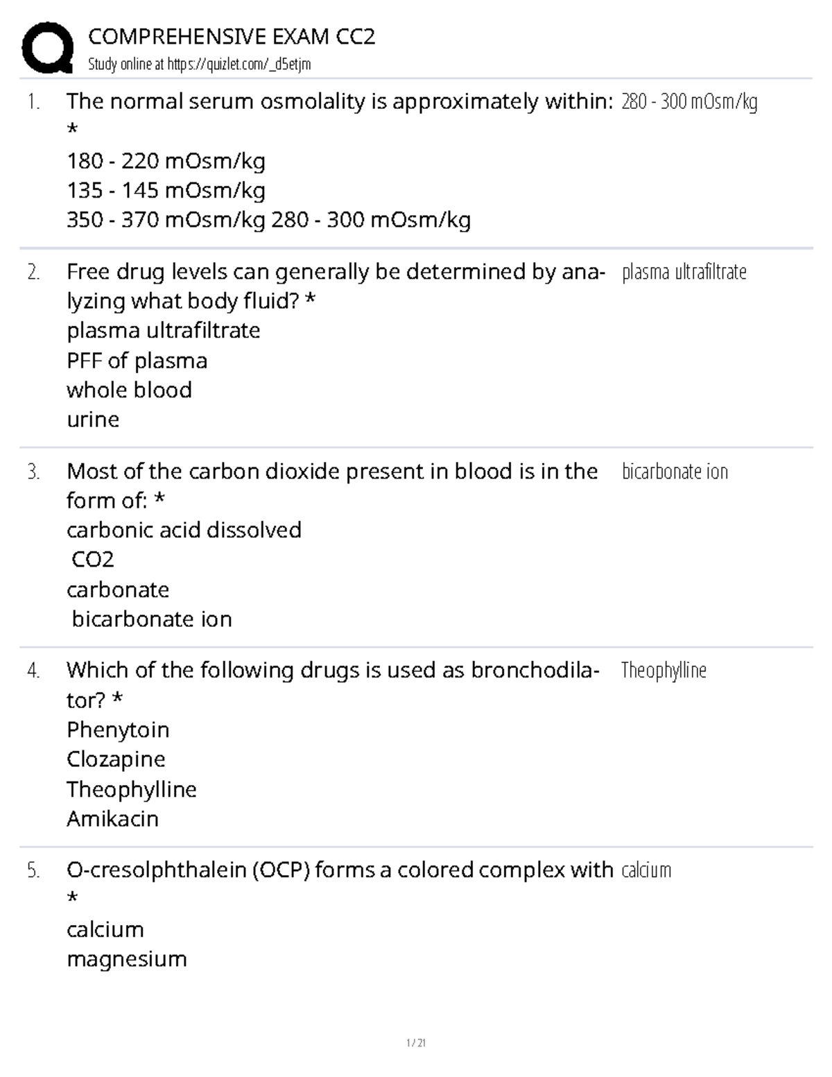Comprehensive Exam CC2 Study Guide - Lecture Notes - Studocu