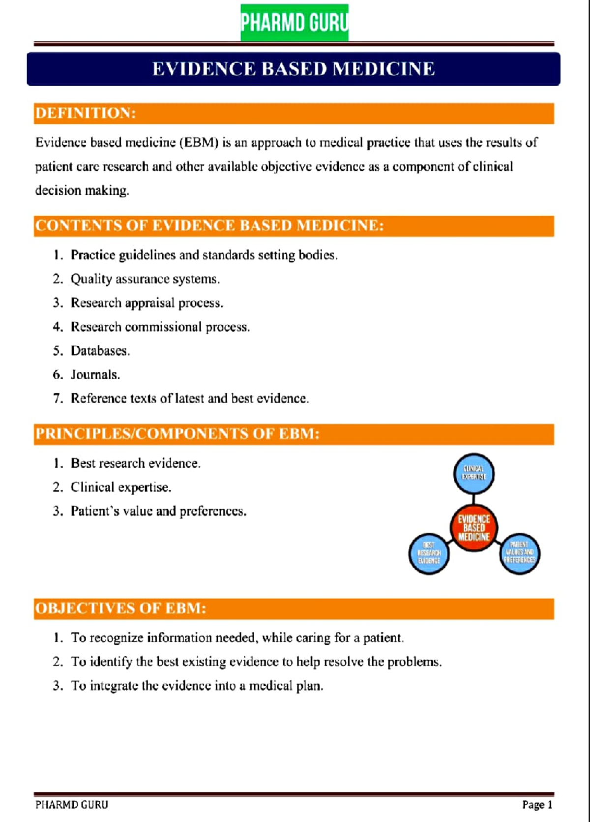 EVB - Therapeutics 3 - EBM Review Notes for 4th Year Students - Studocu