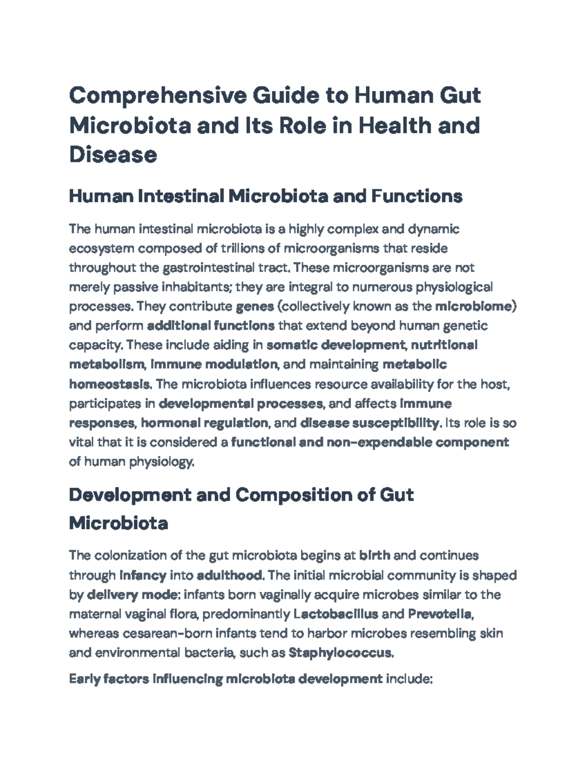 Comprehensive Overview of Human Gut Microbiota: Health & Disease Roles ...