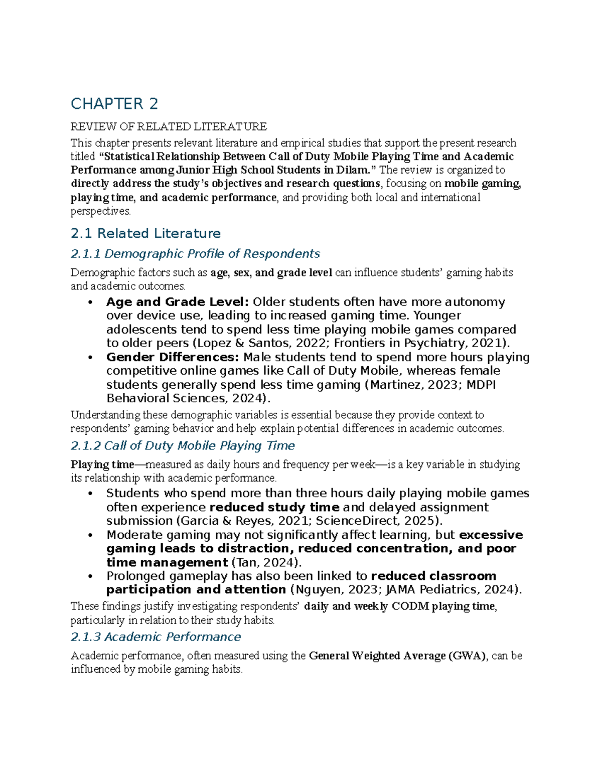 RRL 1 - Review of Related Literature on CODM & Academic Performance ...