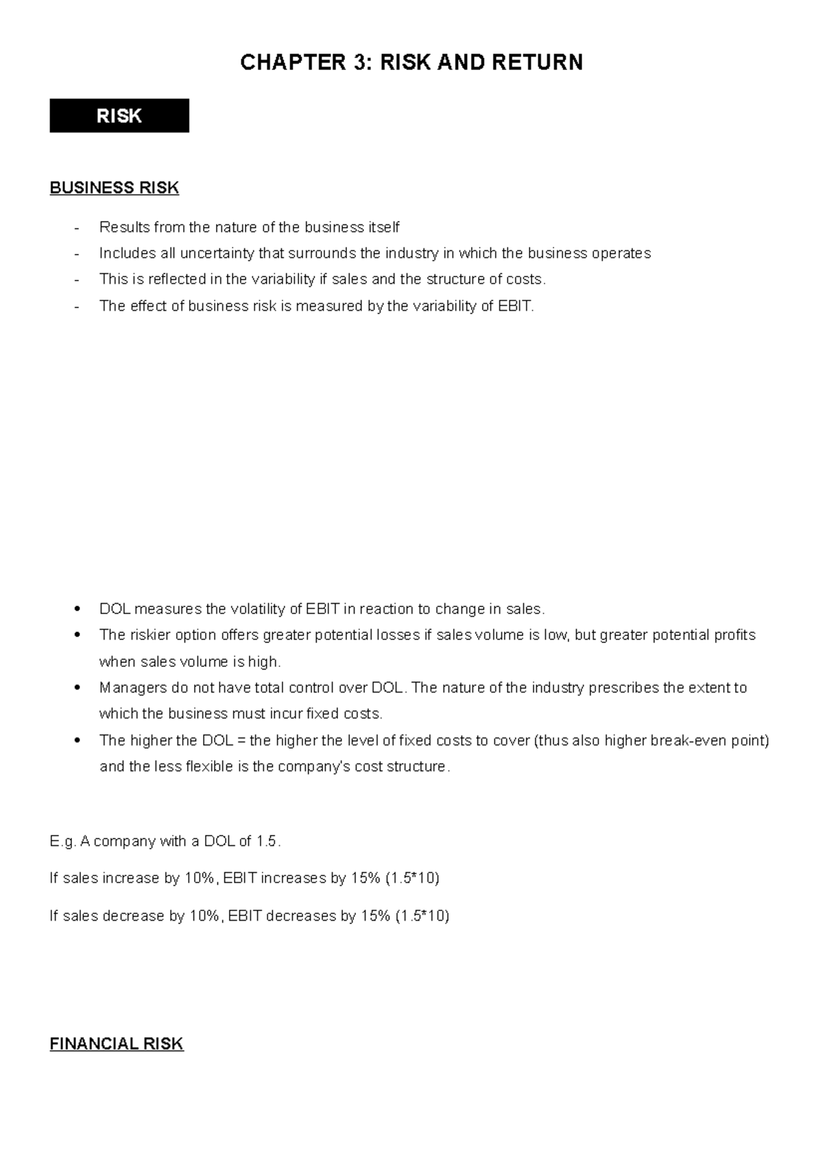 Risk and Return Analysis & Portfolio Management (FIN 301) - Studocu